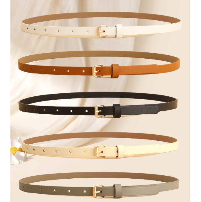 Elegant Square Buckle Leather Belt