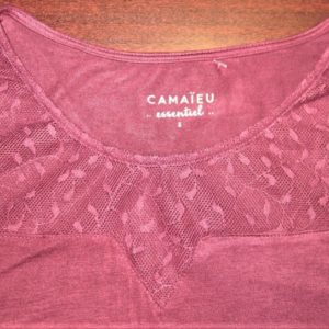 Gloria Vanderbilt Ladies Embroidered Love Neck Shirt Top L/DRY ROSE