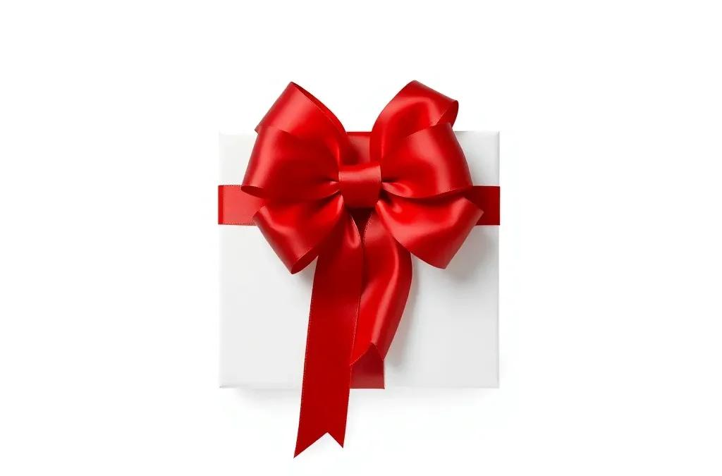 Elegant Red Satin Ribbon Bow Festive Design gift wrap love shiny colo