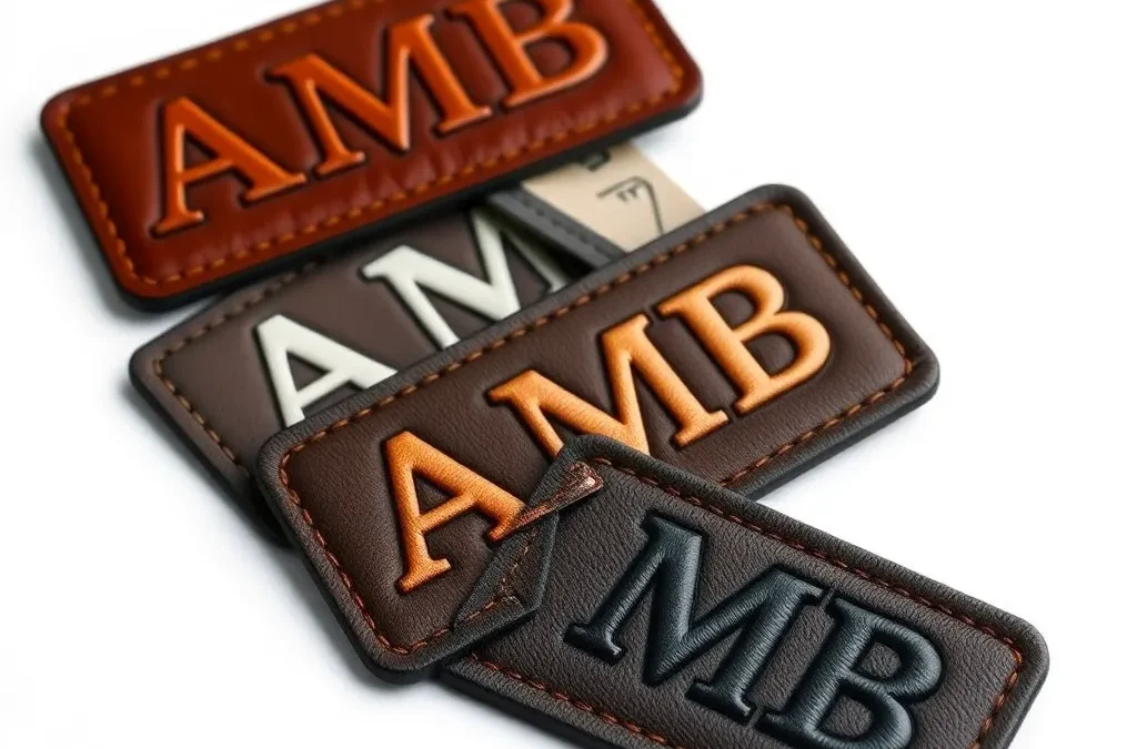 Custom Genuine Leather Patches for Hats Embossed Jeans Clothing Labels Leather By AMB accessories