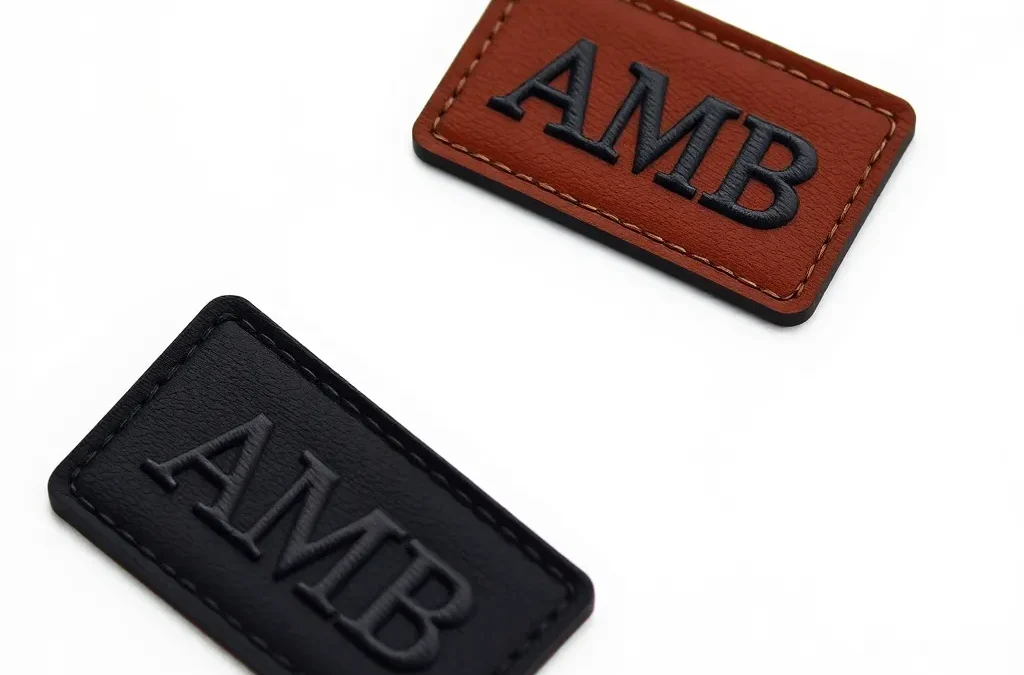 Custom Genuine Leather Patches for Hats Embossed Jeans Clothing Labels Leather By AMB accessories