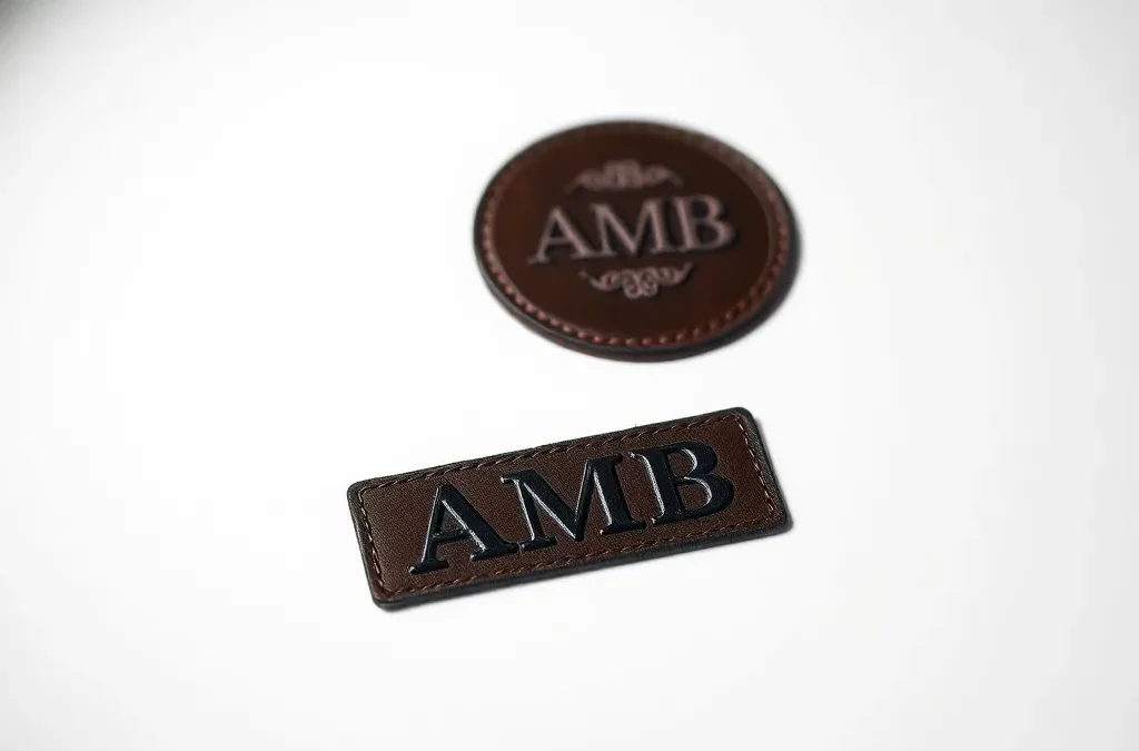 Custom Genuine Leather Patches for Hats Embossed Jeans Clothing Labels Leather By AMB accessories