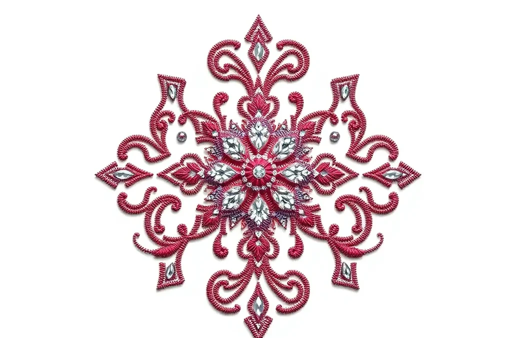 Diamante Transfer design stone traditional embroidery style