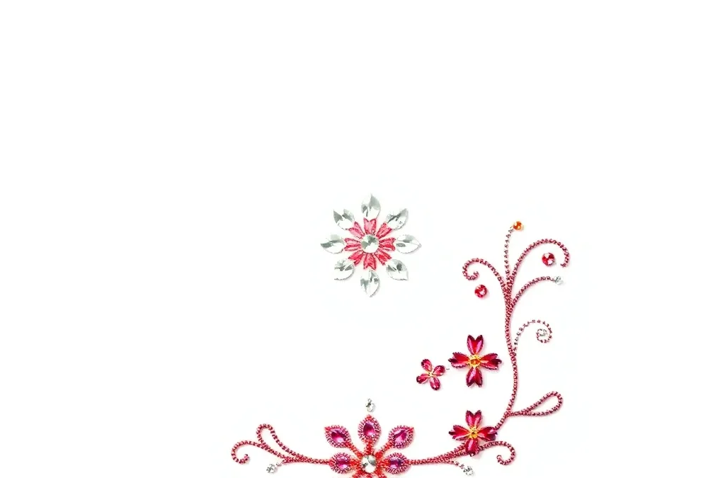 Diamante Transfer design stone traditional embroidery style