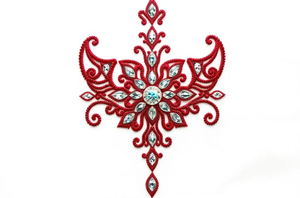 Diamante Transfer design stone traditional embroidery style